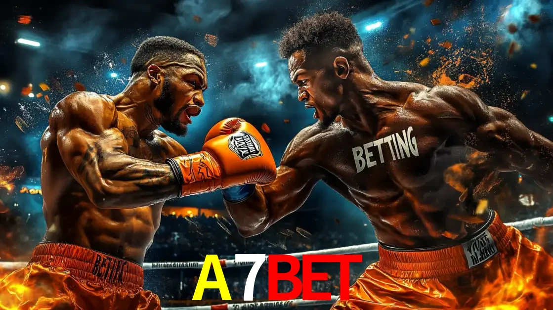 Dois boxeadores em uma luta intensa e explosiva, representando a adrenalina e as oportunidades de apostas em esportes de combate disponíveis na plataforma A7BET.